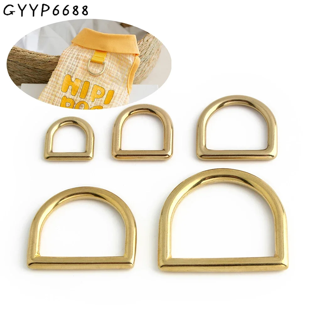 13-16-25-32-38mm Solid Brass Metal D Ring Buckles For Bags Pet Dog Collar Strap Webbing Clasp Loop DIY Leather Craft Accessories