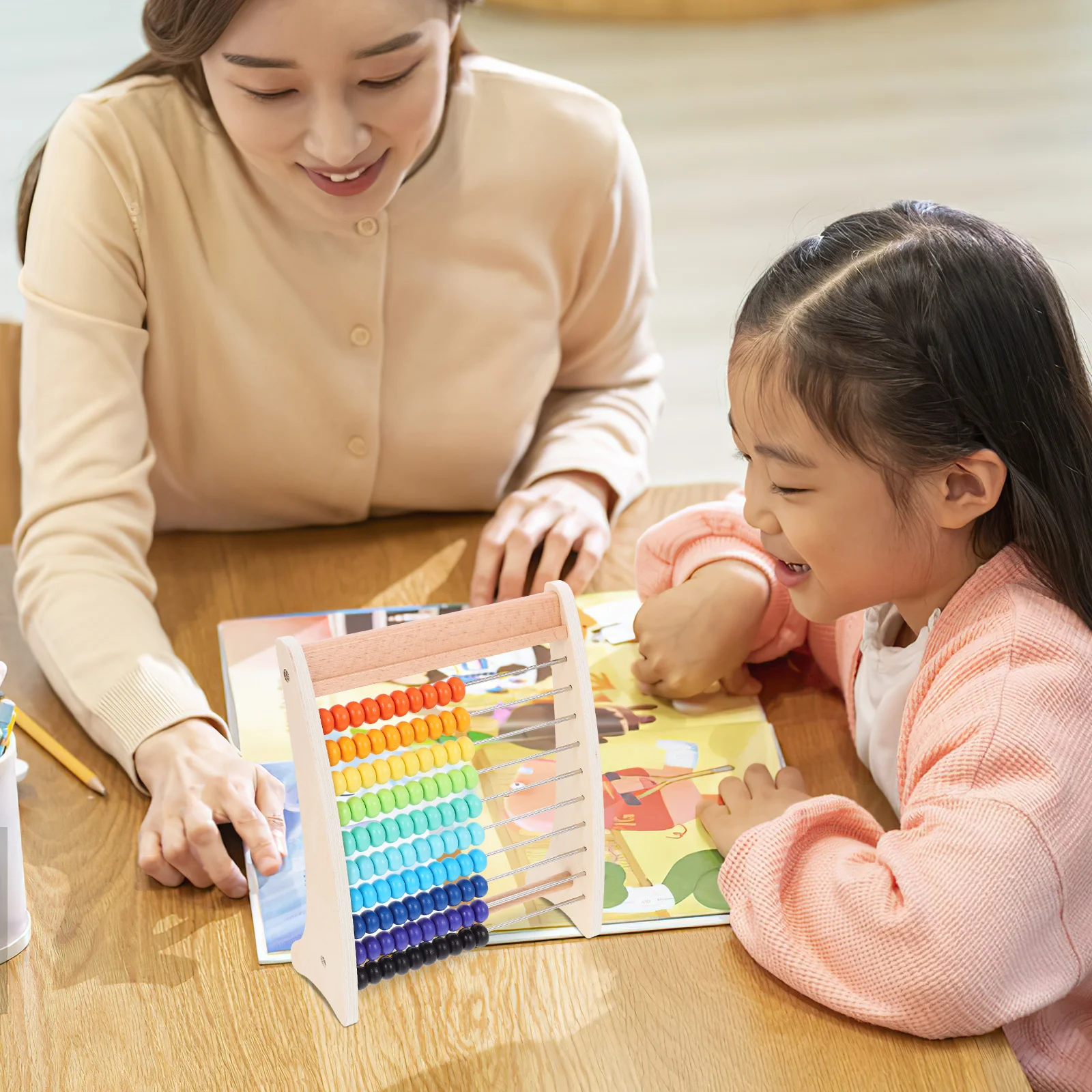 مجموعة واحدة من أدوات تعلم الرياضيات الخشبية للحساب التعليمي للأطفال للتعرف على الألوان والدماغية #1