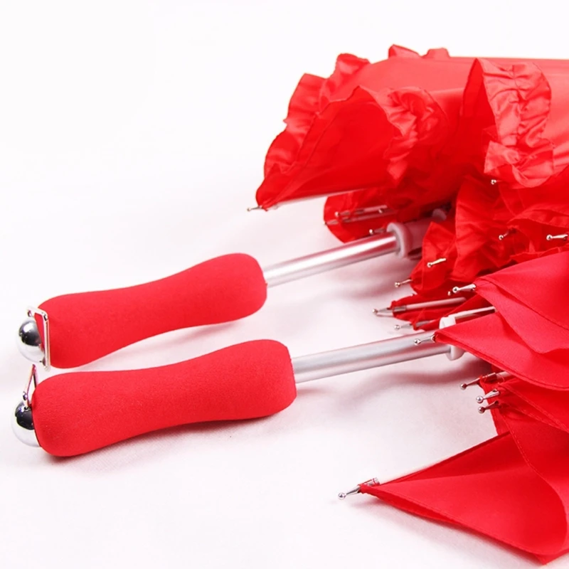 H55A Fashionable Heart Umbrellas Celebration Canopys for Festive Gatherings