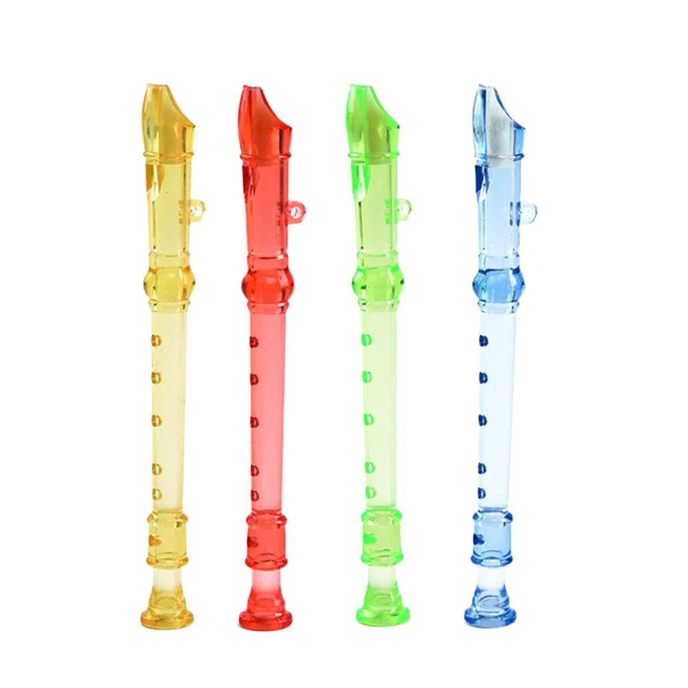

12Pcs Educational Kids Flute 8-Hole Transparent Soprano Recorder Practice Brain Development Music Talent Teamwork Playing