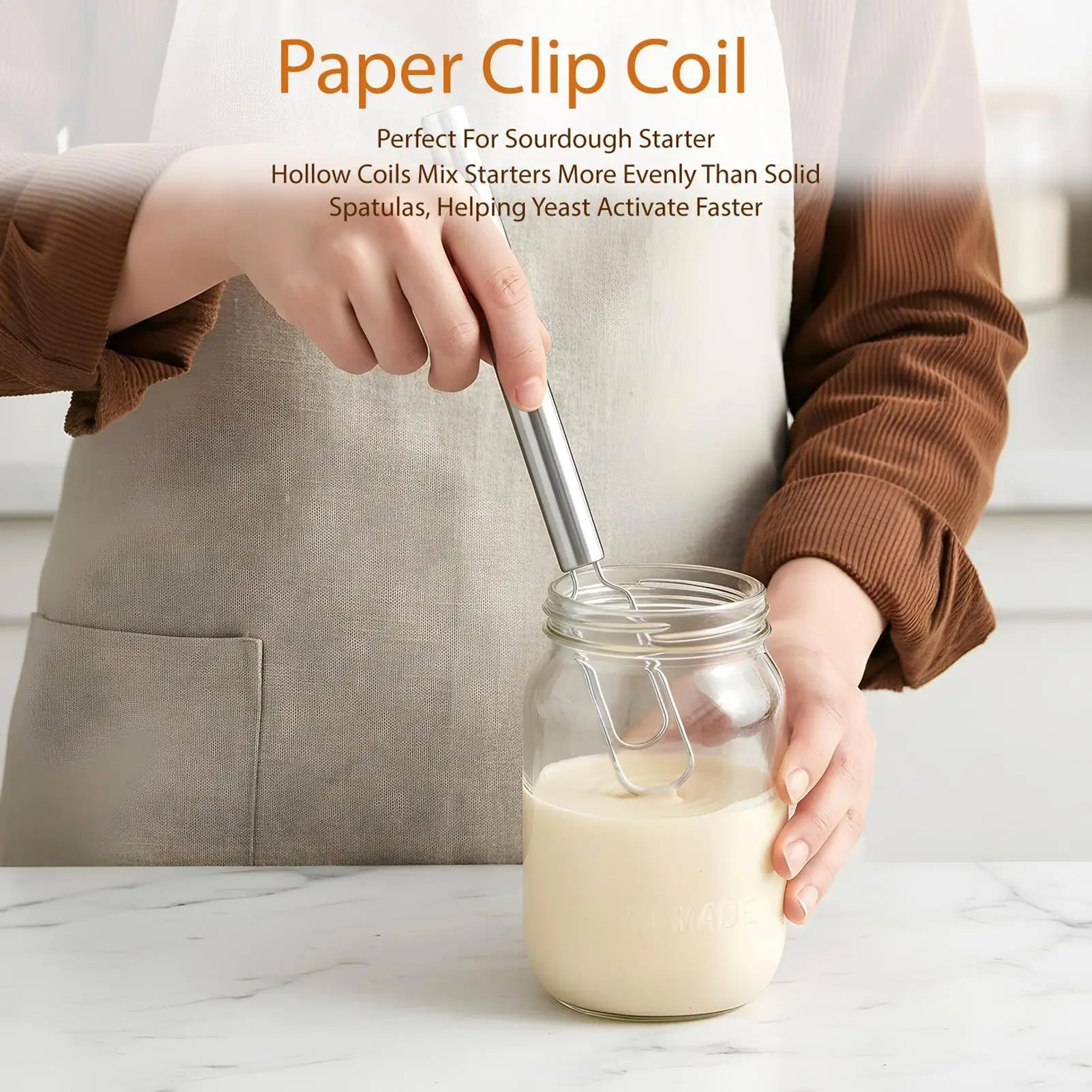 Hand Whisker Stainless Dough Mixing Stick Dough Hand Mixer Tool For Bread Food Cake Chocolate Baking Cooking Kitchen Home