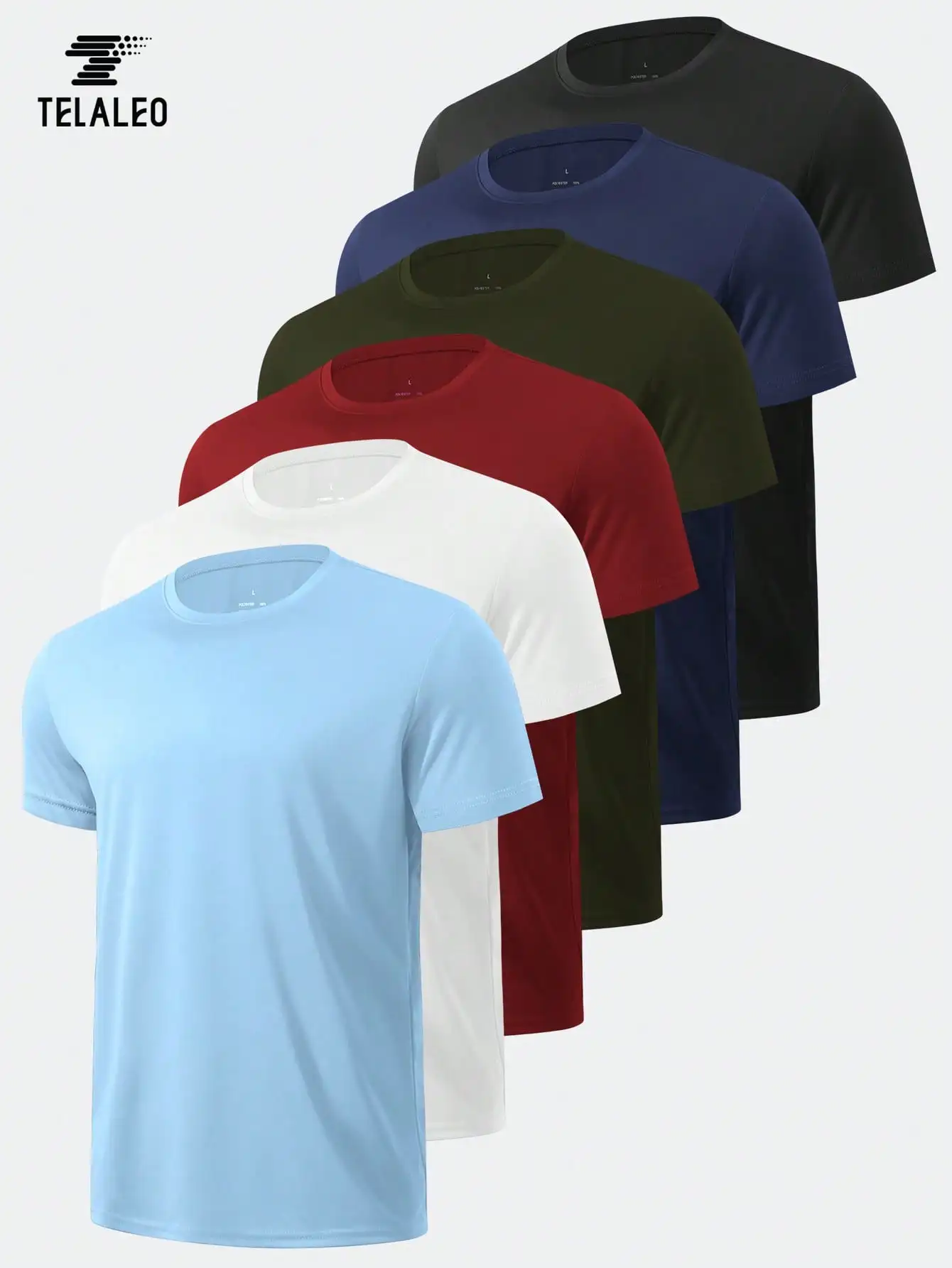 

6 Pack Men's Quick Dry Athletic Short Sleeve T-Shirts for Gym Workout and Casual Wear