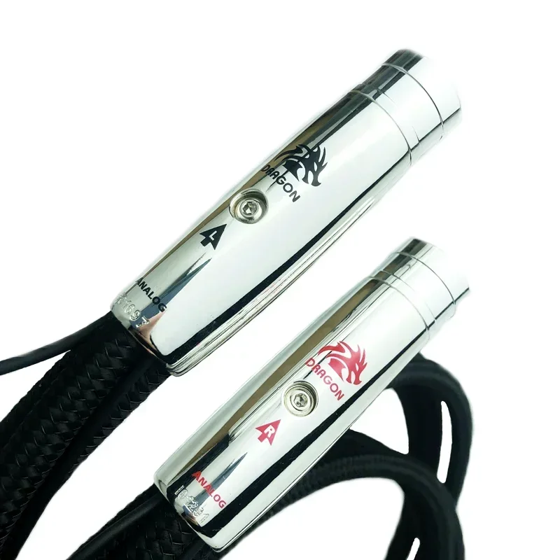 

Hi-end Dragon XLR Cable Pure Silver Solid Core Conductor HiFi Audio Power Amplifier Balanced Cables with Box