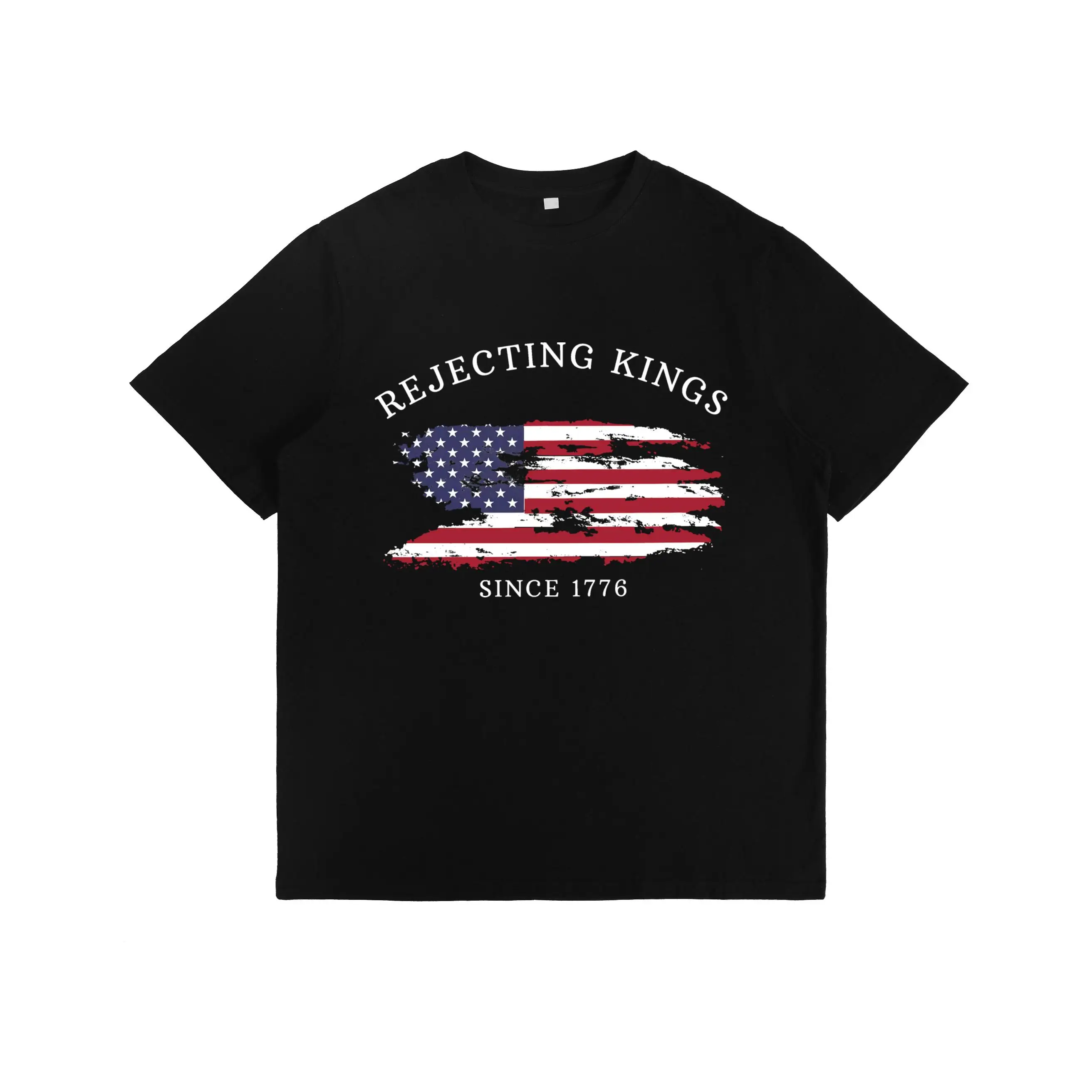 

Rejecting Kings Since 1776 T-Shirt Men’s Patriotic American Flag Graphic Tee Vintage Streetwear Casual Outfit S-3XL