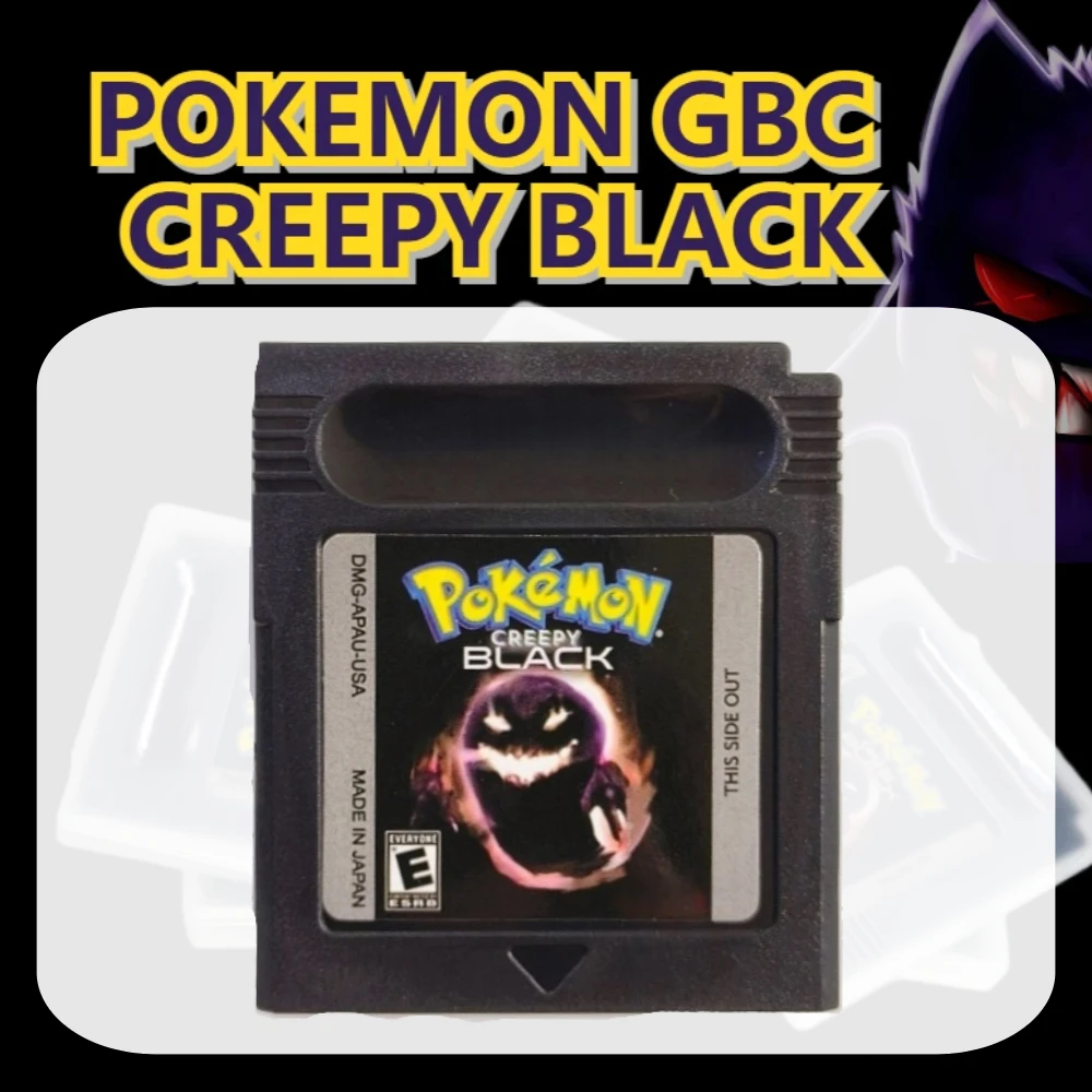 

Игровой картридж Pokemon Creepy Black (американская английская версия) с чехлом для хранения для GBC GBA SP, классическая ретро-игра