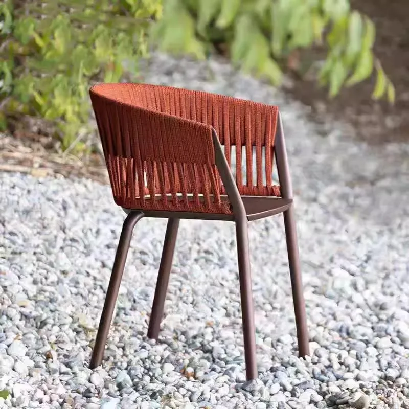 

Nordic Villa Garden Chairs Coffee Table Leisure Homestay Simplicity Garden Chairs Hotel Aluminum Furniture Садовый Стул MHSF