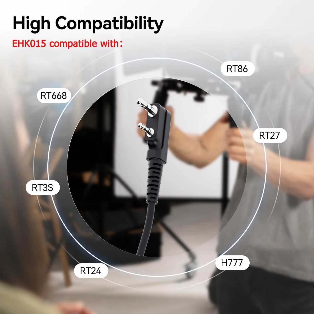 Retevis EHK015 EHK016 ANC Kopfhörer 2Pin Active Noise Cancelling Walkie Talkie Headset Radio Zubehör für Retevis H777 RT3S – Detail 19