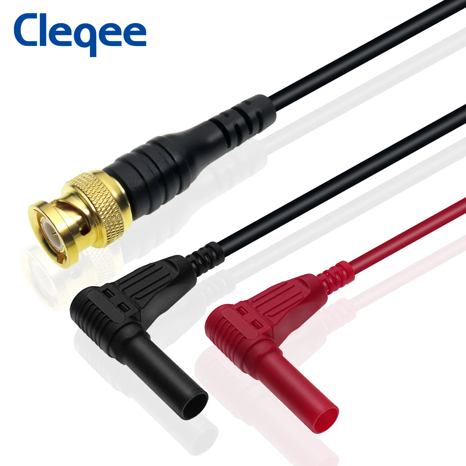 Cleqee P1066 Gold plated Pure Copper BNC Male plug to 4mm Right Angle Banana Plug Test Lead