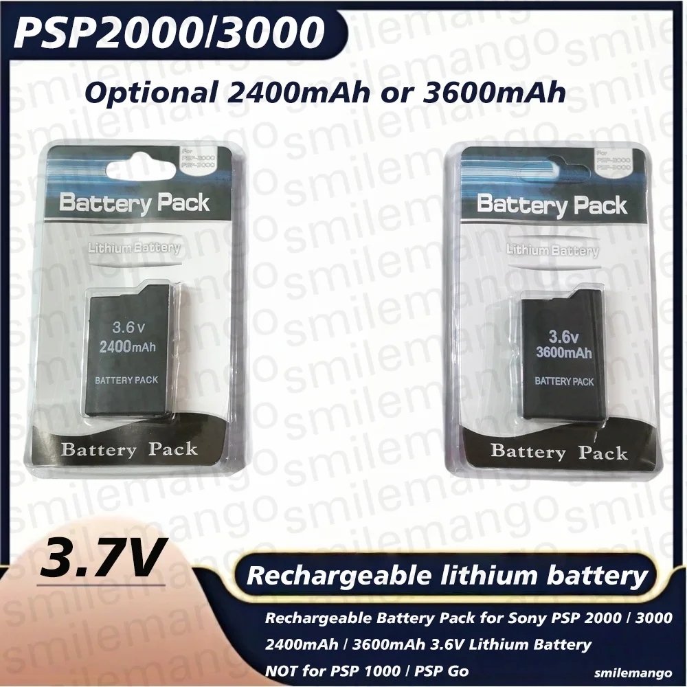 Batería de Repuesto de 3600 mAh para Consola de Juegos Portátil SONY PSP2000, Batería de 2400 mAh para SONY PSP-2000 PSP-3000 PSP-3004