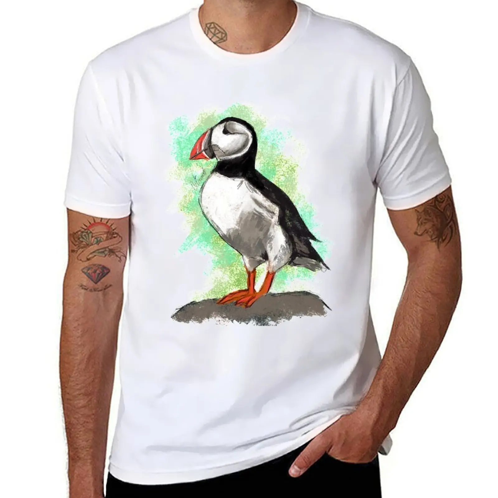 

Scottish Puffin. T-Shirt t shirt men 100% cotton luxury brand t shirts for man cotton T-Shirt
