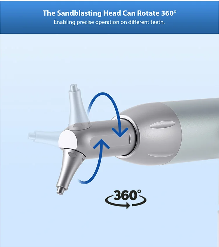 AZDENT Dental Aluminiumoxid-Sandstrahlpistole Mikro-Strahler mit Wasserspray-Polierer 2/4-Loch-Sandstrahler Zahnaufhellung – Detail 5