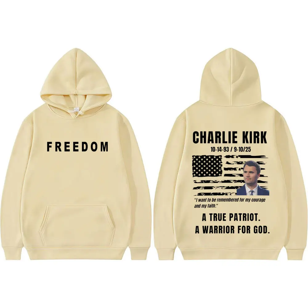 باتريوت أمريكي حقيقي محارب حقيقي لله تشارلي كيرك هوديس الرجال النساء موضة خمر القوطية هوديي بلوزات رائجة البيع #5