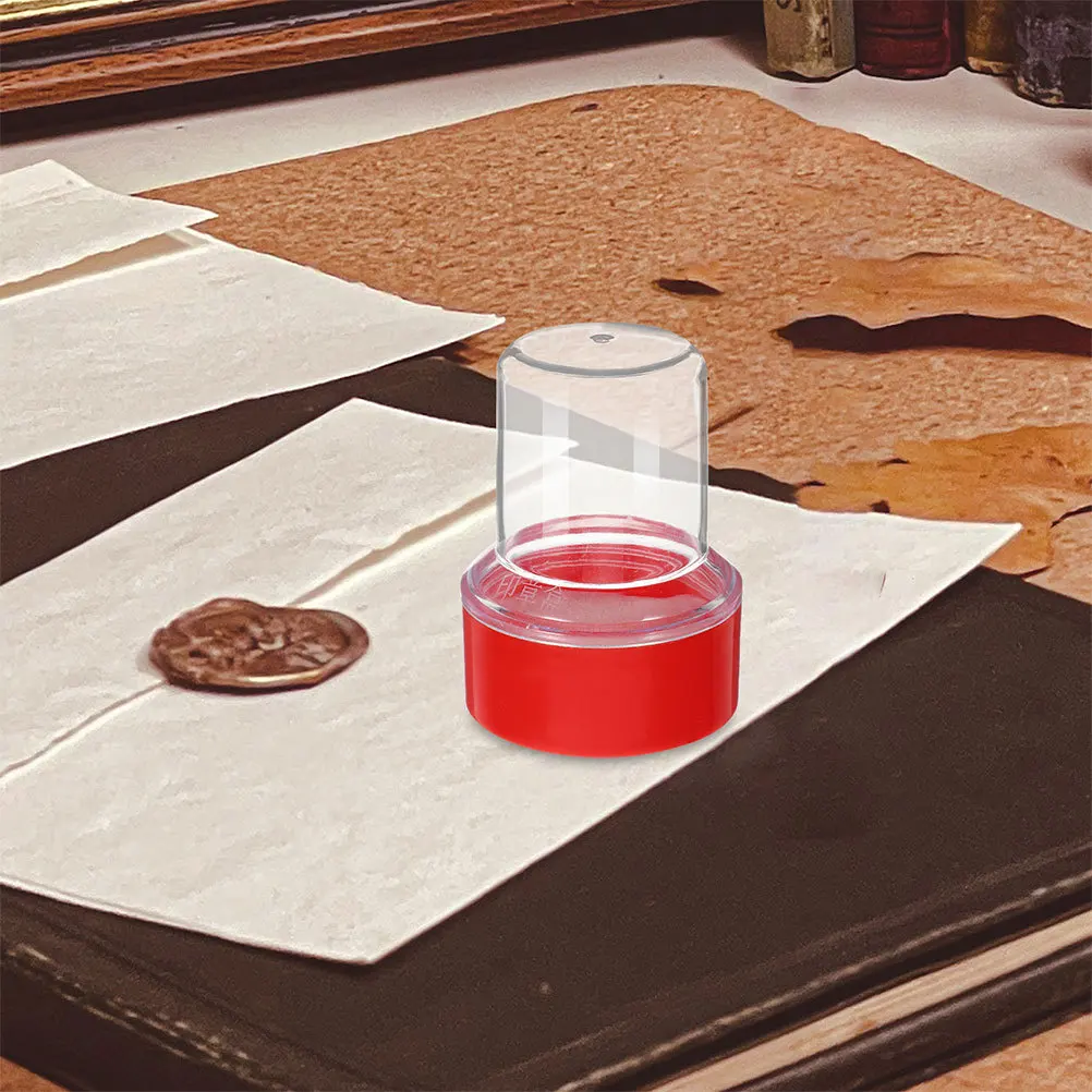 

10Pcs Round Clear Stamp Storage Boxes Transparent Plastic Organizer Case for Office School Seal Holder Stamps Container