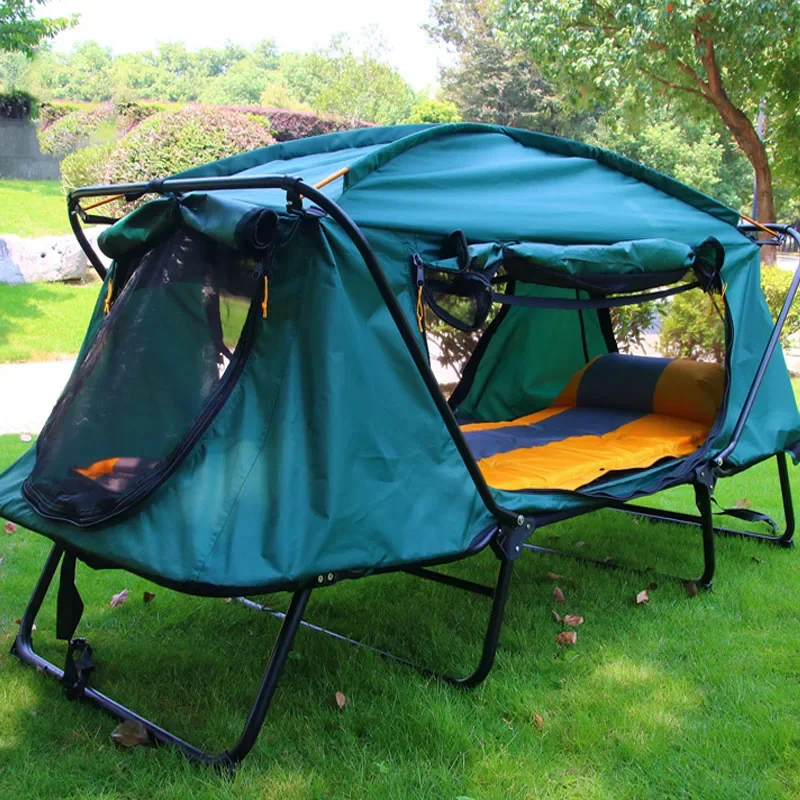 

Two-in-one outdoor camping folding single tent marching bed portable rainproof fishing tent