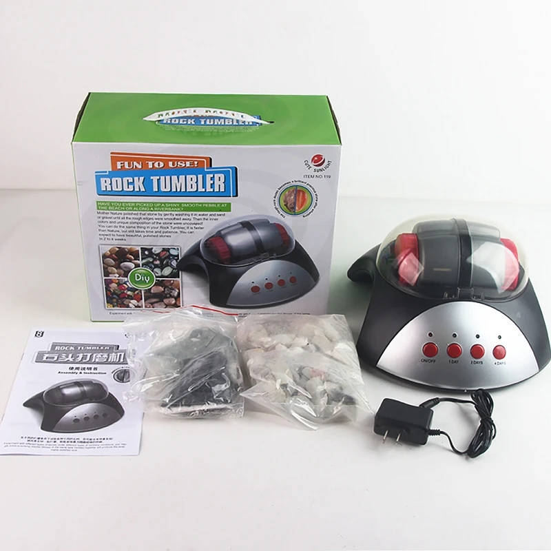 Rock Tumbler DIY Stone Gemstone Polishing Grinder Electric Gemstone Grinding Machine Set Machine For Adult Children's Fun