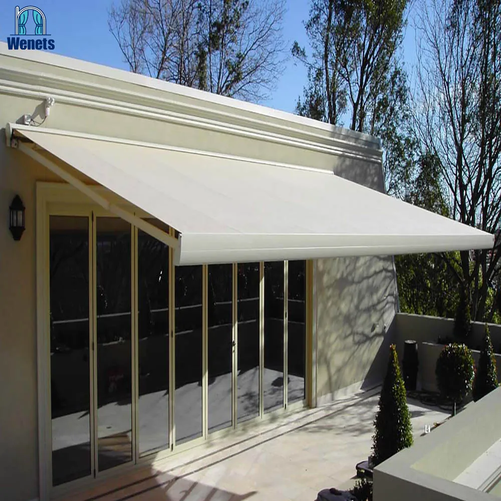 To Kazakhstan Electric Retractable Cassette Awning Motorized Awning Outdoor with Led Light