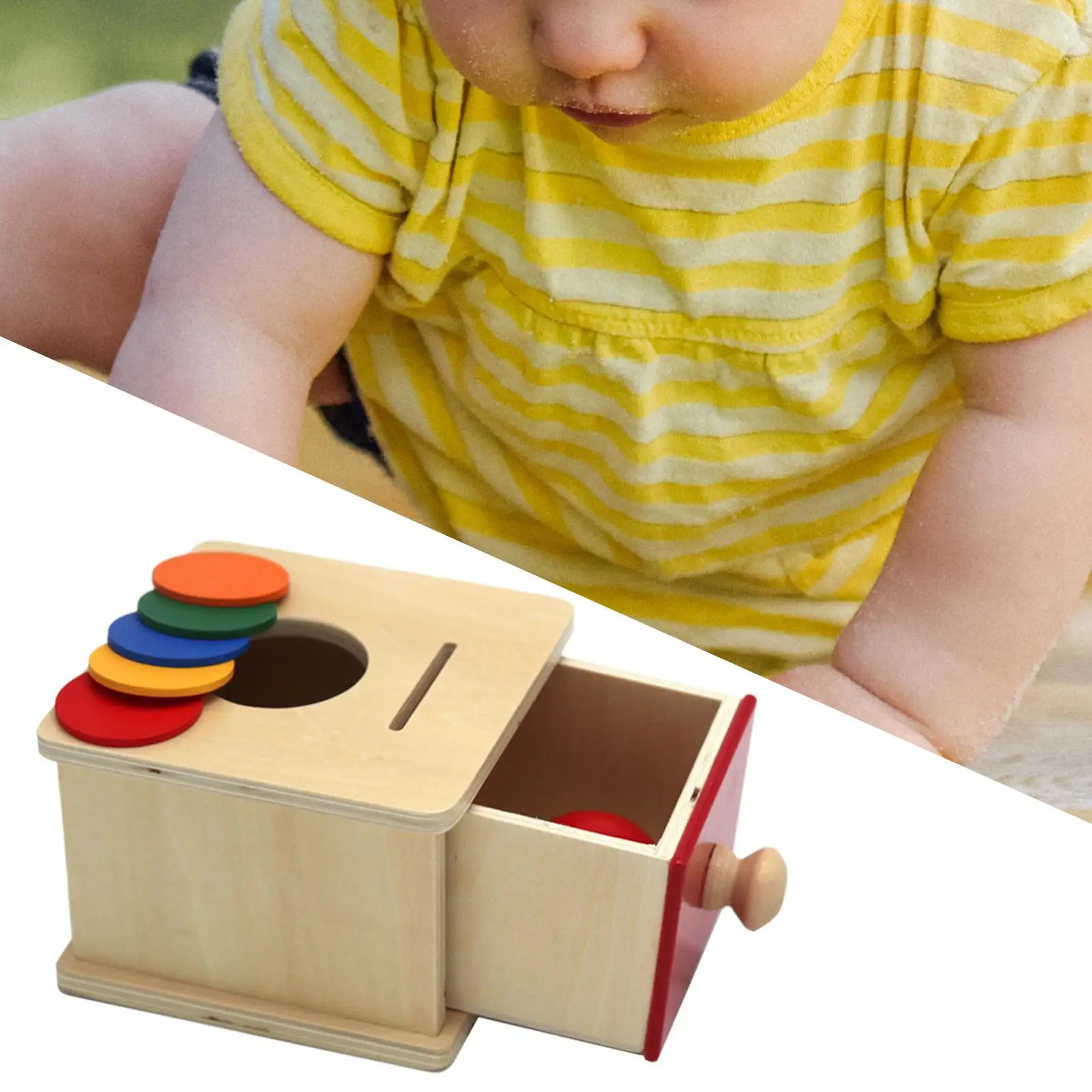 Montessori Ball Drop Box Onderwijs Hulpmiddelen Vroege Educatie Houten Puzzelkleur