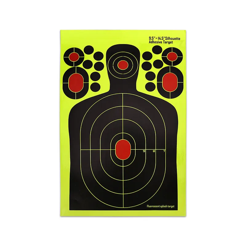 Half-length Humanoid Shooting Target Paper Fluorescent Sticker Aiming Gun Rifle Pistol Shooting Target Sticker