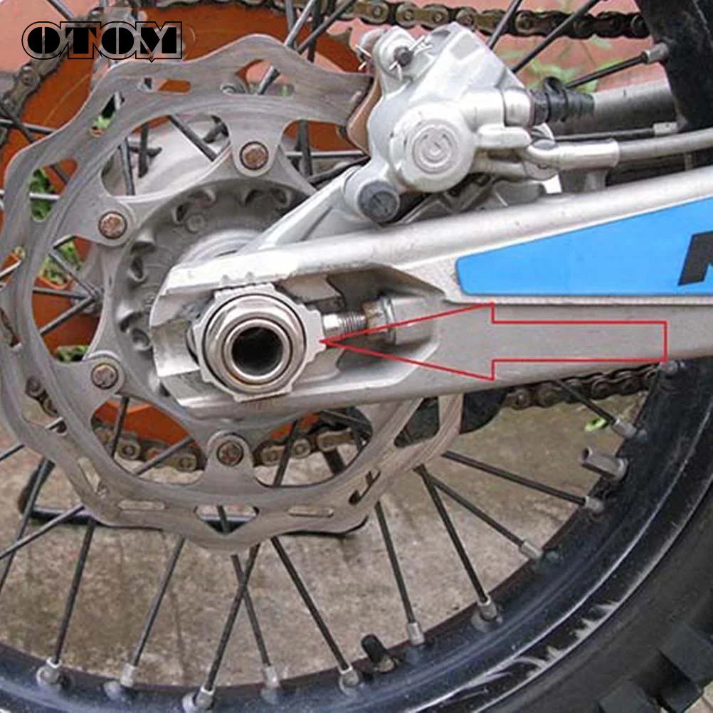 OTOM 2023 Motorcycle Rear Axle Block Chain Adjuster Slider Wheel Hub For KTM SXF XCF HUSQVARNA FC FX TC GASGAS EXF MCF 250 450