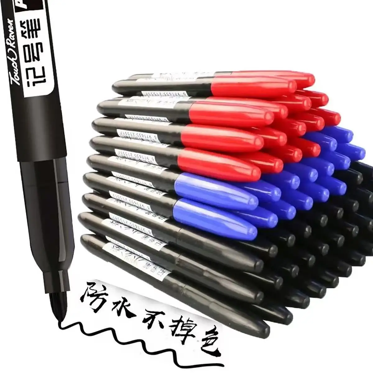 

1 Pcs/Set Permanent Marker Pen Fine Point Waterproof Ink Thin Nib Crude Nib Black Blue Red Ink 1.5mm Fine Color Marker Pens