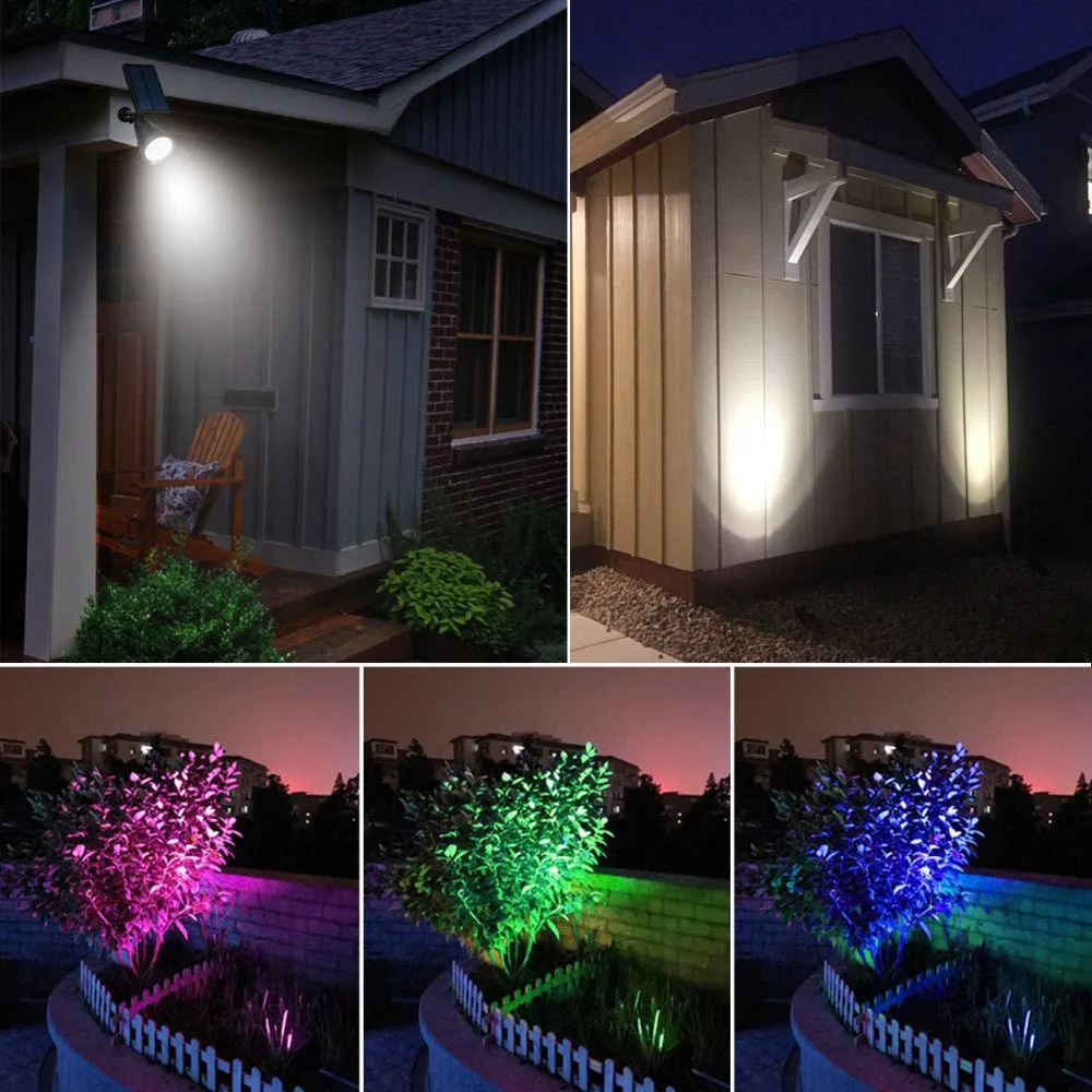 Luz solar do gramado do RGB para o jardim, holofotes da paisagem, quintal, varanda, decoração do solo, lâmpada exterior, 4 LED, 7LED