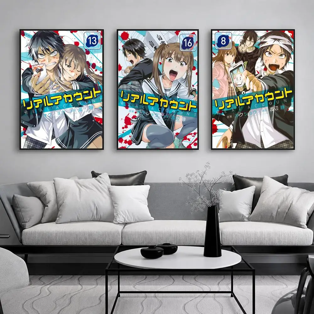Japanese Manga R-Real A-Account Poster Wall Art Print Sticker for Bedroom Living Room Dorm Office Modern Home Decor