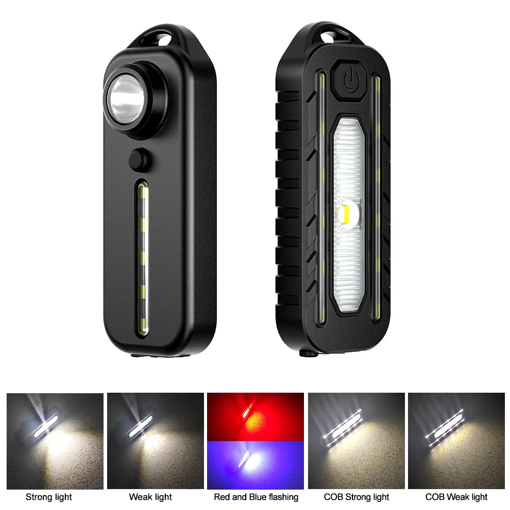 LED Red Blue Shoulder Police Light with Clip USB Charging Flashing Warning Safety Flashlight Torch Bike Warn Light