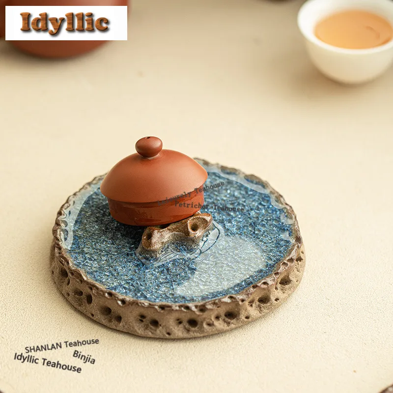 Blue Crystal Incense Holder Zen Garden Incense Burners Consecrate Scented Aromatic Candles Censer Bedroom Accessories Craft Gift