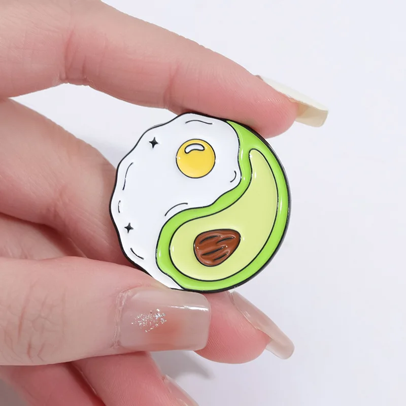 Funny Creative Avocado Fruit Brooch Enamel Pin Cartoon Cat Astronaut Alloy Brooches Lapel Backpack Badge Jewelry Gift for Friend