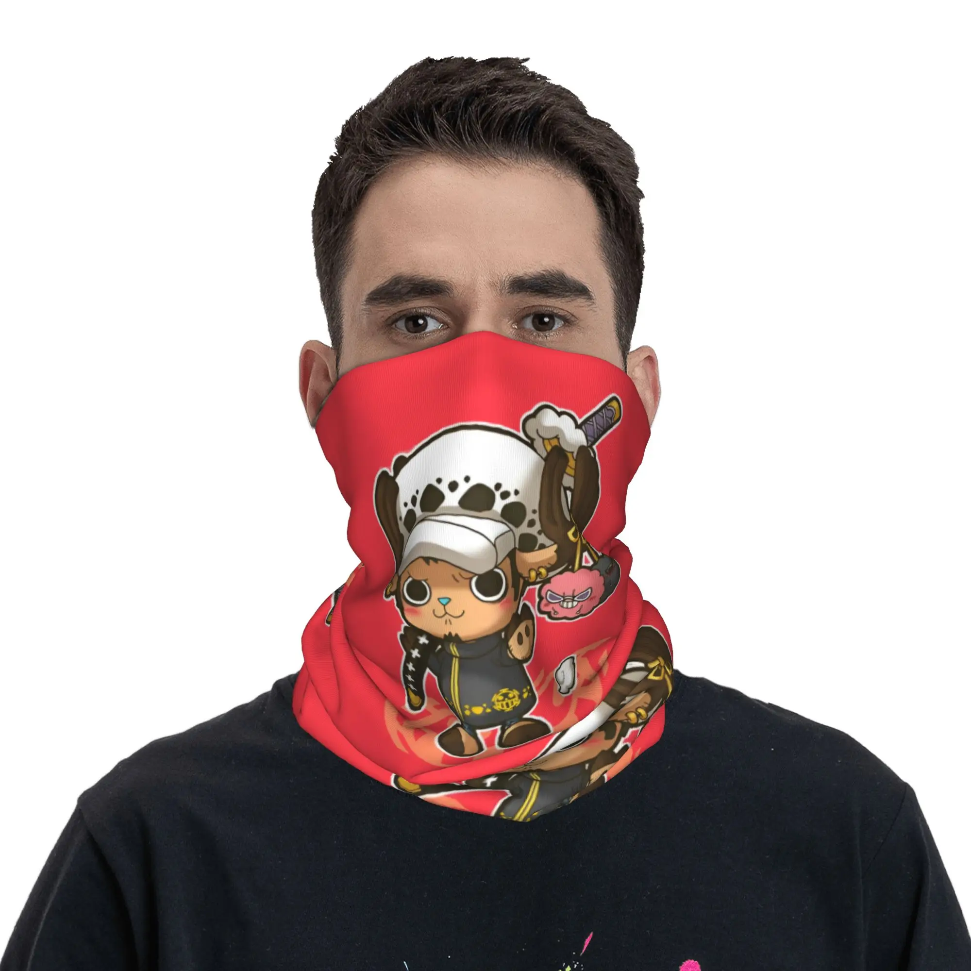 Custom Chopper Janpan Anime Bandana Neck Warmer Women Men Winter Ski Tube Scarf Gaiter  Face Cover