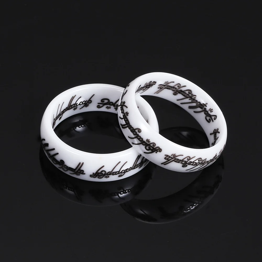 6mm Laser Black and White Ring Ceramic Ring for Women Men Engraved Jewelry Ring Fashion Dropshipping