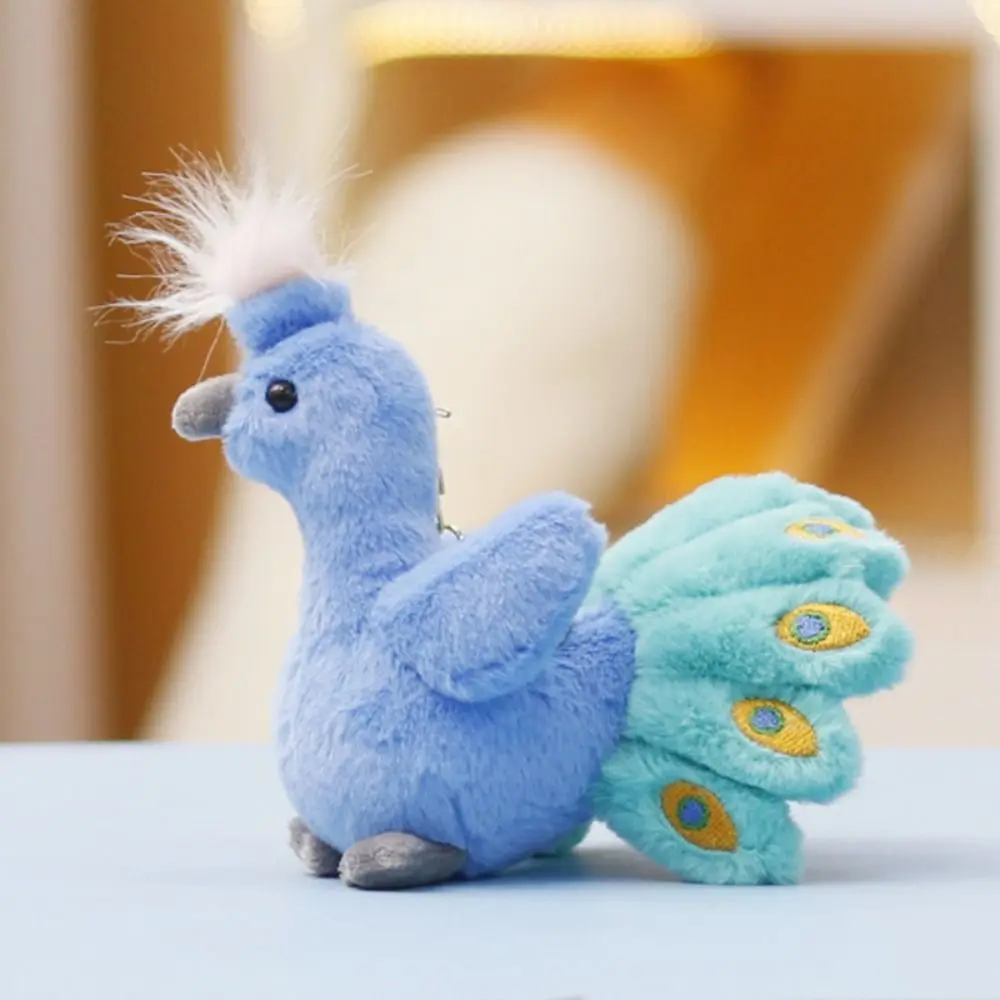 PP Cotton Peacock Doll Plush Keychain Collection Comfortable Peacock Plush Key Ring Hanging Fluffy Stuffed Animal Bag Pendant - view 5