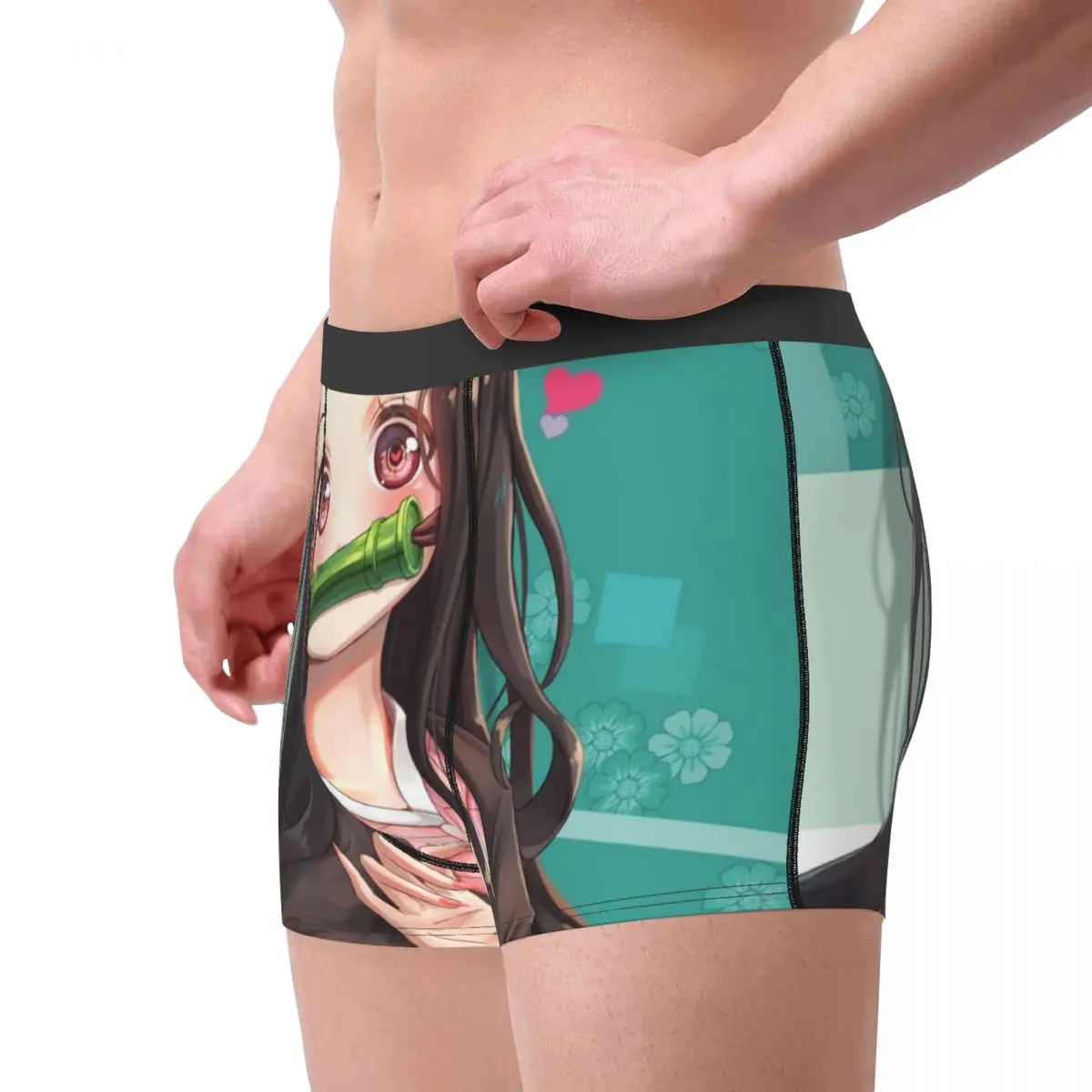 Men Nezuko Kamado Demon Slayer Boxer Briefs Shorts Panties Soft Underwear Kimetsu no Yaiba Homme Humor Underpants