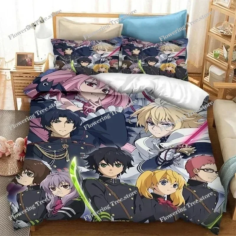 

Anime Seraph of the End Mikaela Hyakuya Bedding Set Boys Girls Twin Queen Size Duvet Cover Pillowcase Bed Boys Adult