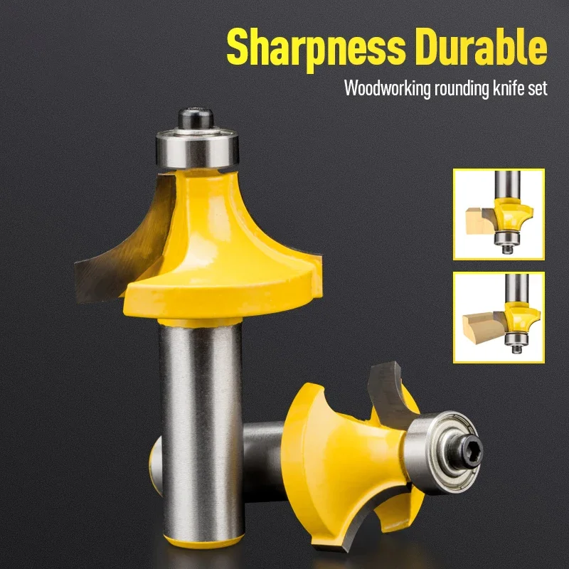 HUHAO 6.35mm Shank Corner Round Over Router Bits With Bearing Carbide Milling Cutter for Wood Woodworking Carpentry CNC Tools