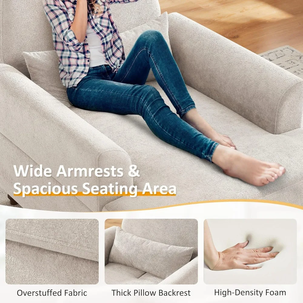 indoor adjustable backrest chaise lounge chair, oversized upholstered accent chair for living room and bedroom, mid-century styl