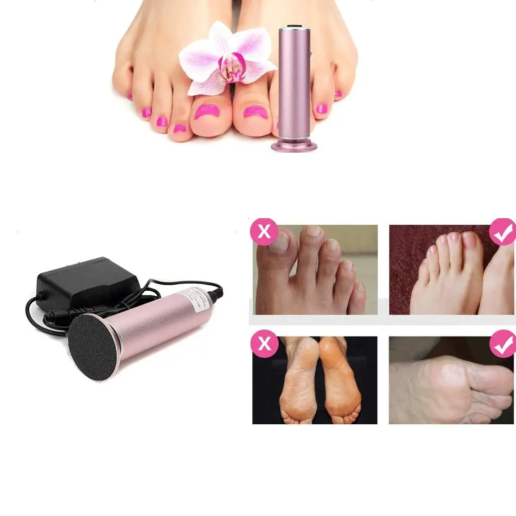 Electric Foot Callus Remover Pedicure File Tool + 60pcs Sandpaper Disk US P