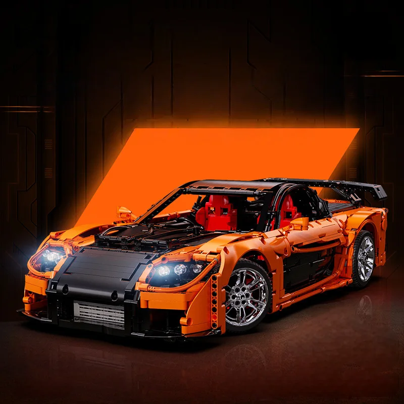 1:8 Mazda RX-7 creative static model, challenging assembly model, educational toy, birthday gift