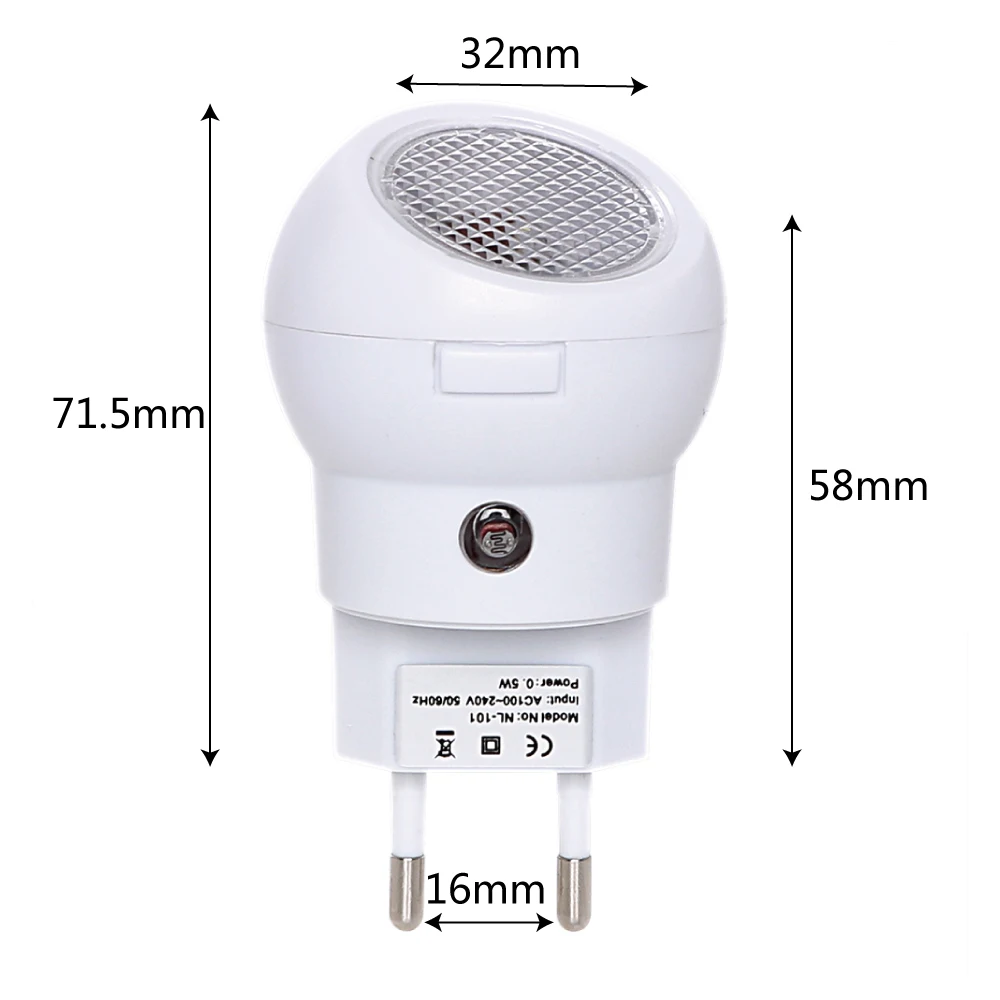 ITimo EU Plug Light Sensor Atmosphere 360 Manual Rotation Night Light LED Bedroom Lamp Convenience