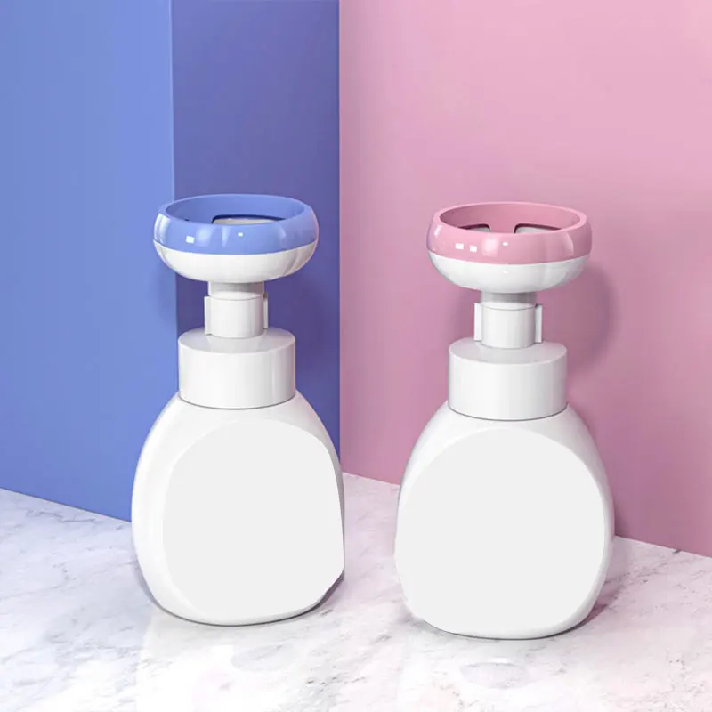 Flower Stamp Liquid Soap Dispenser Foam Pump Press Empty Bottle For Facial Cleanser Hand Soup Pump Bottle Bathroom Accessories