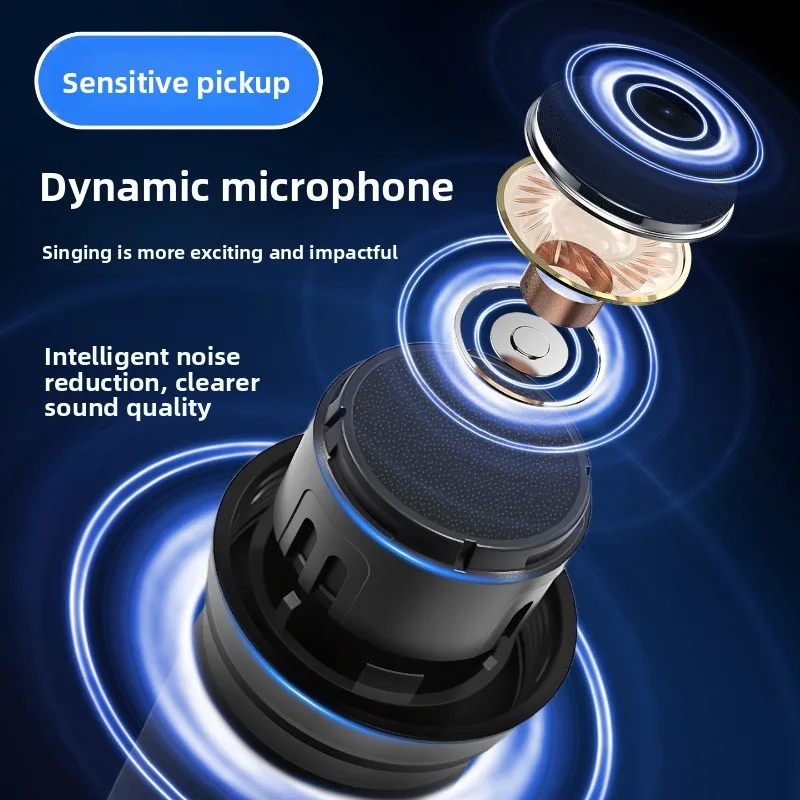 N27 UHF Frequency-Adjustable Wireless Microphone 50X2 Channels with Bluetooth Reverb for Home Karaoke/Stage/Hosting Performance