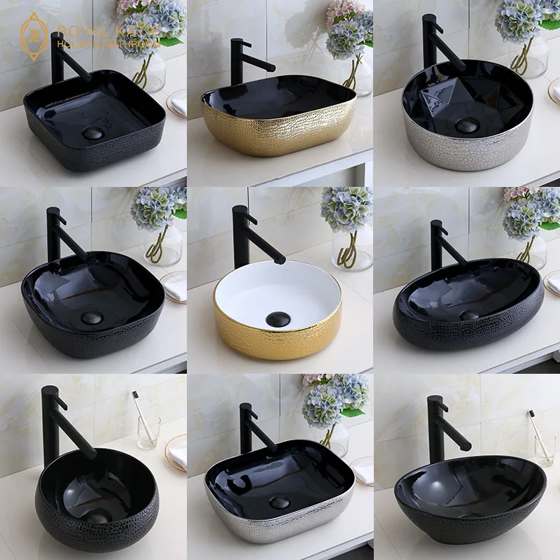 American Table Basin Ceramic Gold Wash Basin European Hotel Toilet Art Basin Creative Washbasin Wash Basin