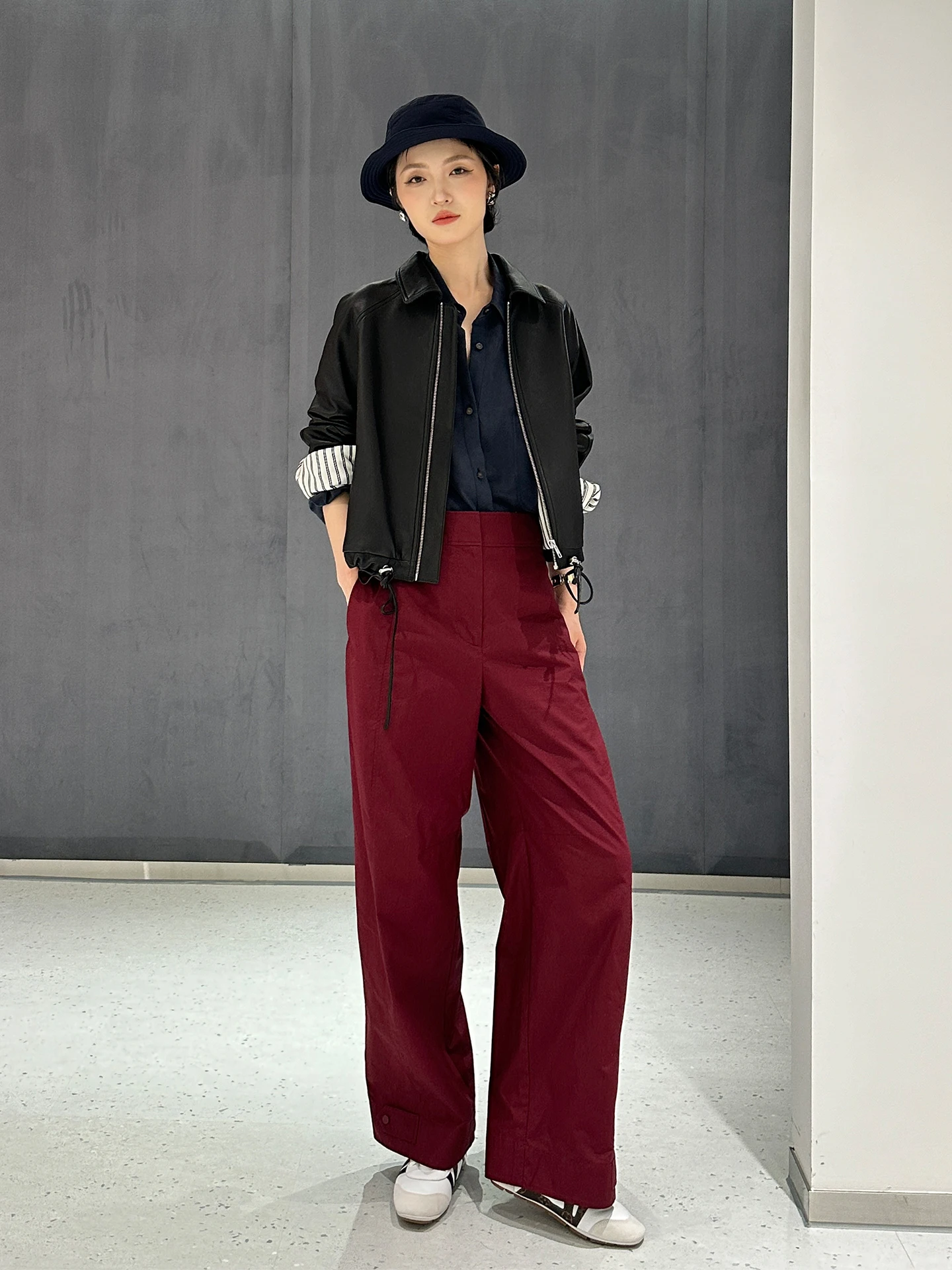 

Spring Heavyweight New Sle Fce Silk Cotton Outdoor Casual Wide Leg Pants High Waist Straight Cut Breathable Comfortable