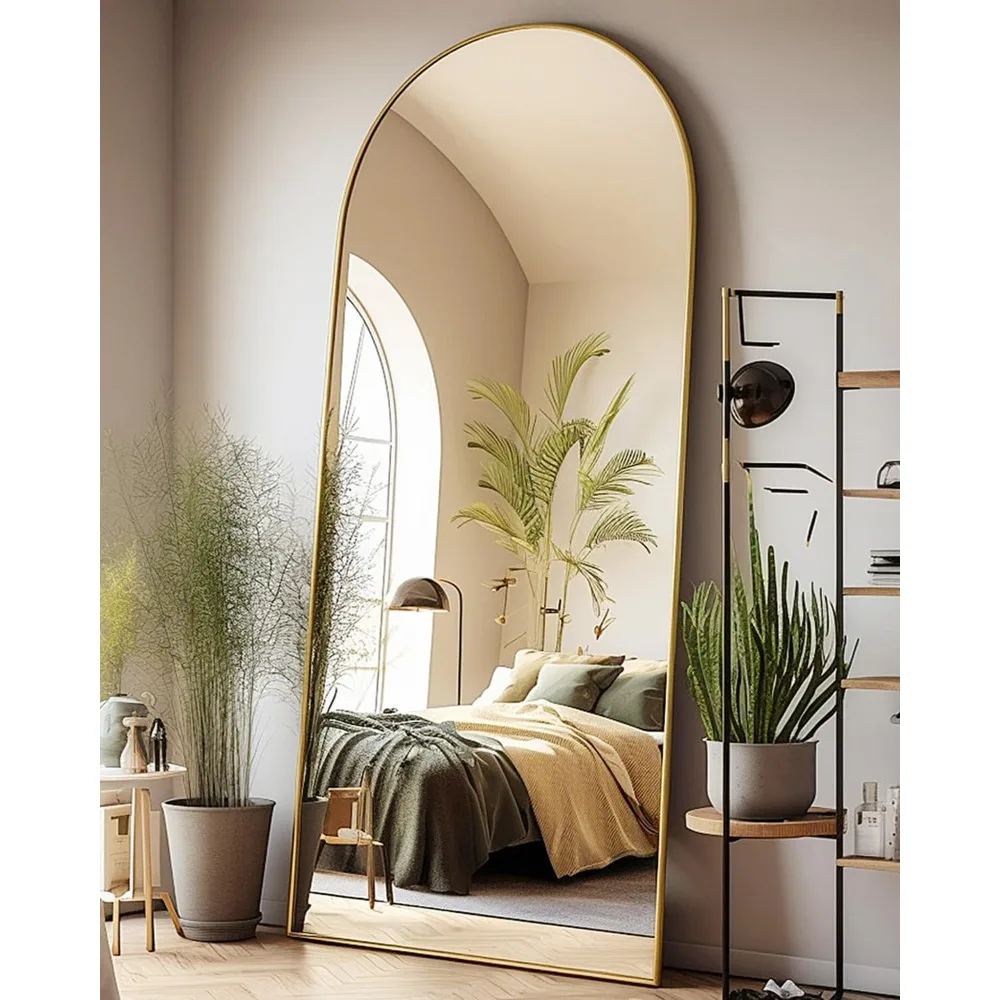 

Floor Mirror, Oversized Full Length Arched Large Standing Tall Wall Mounted, FreeStanding