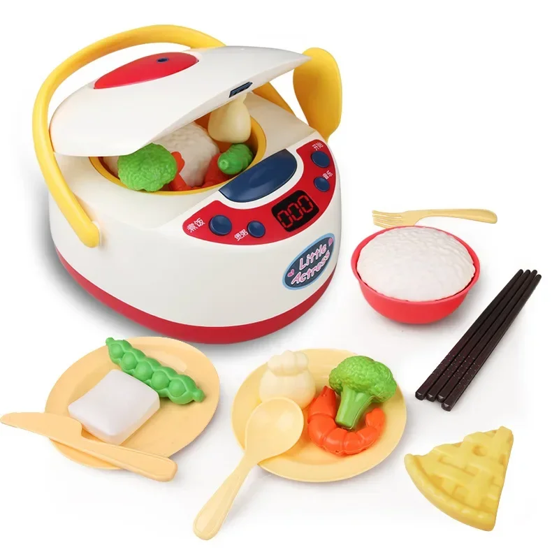 

20pcs music spray rice cooker kids kitchen goods set rice cooker Simulation kitchen utensils play house kids toys for baby gift