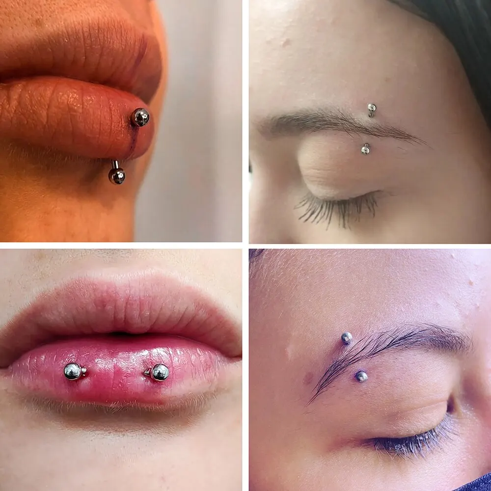 1Pc Titanium Piercing Curved Barbell Eyebrow Ring Banana Piercing Internal & External Thread Cartilage Rook Piercing Jewelry