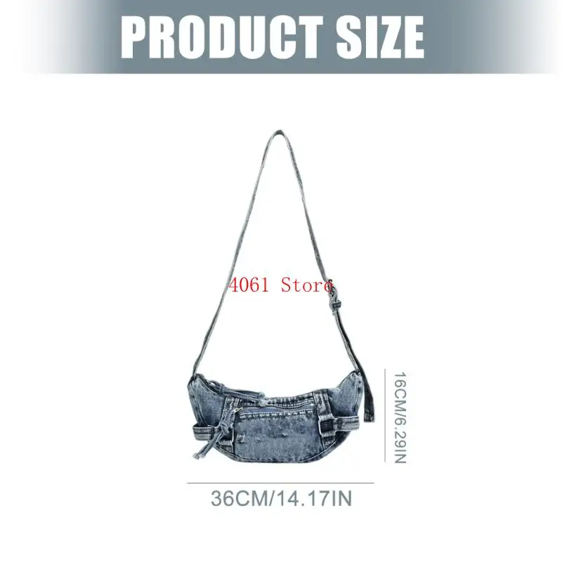 Modern Retro Motivated Jean fabric Crossbody Purse Against Tear Component Multi Functional Pockets For Students Professionals