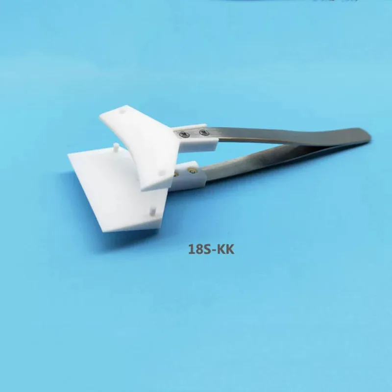 For semiconductor wafers and silicon chips, PTFE wide-tip tweezers - acid and alkaline