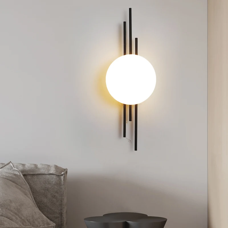 Postmodern Wall Lamp Simple Led Living Room Wall Lighting Bedroom Bedside Creative Aisle Hotel Exhibition Hall Wall Sconce Lamps