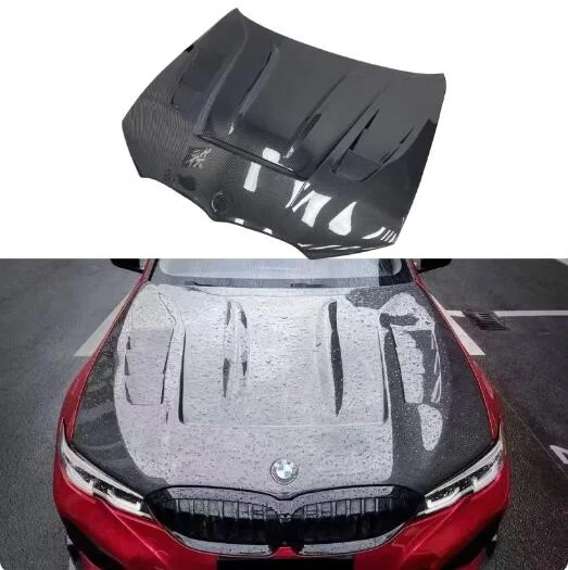 

Для BMW G20 G28 3 серии 2021-2025: Накладка на капот из настоящего кованого карбона, вентиляционная решетка переднего бампера